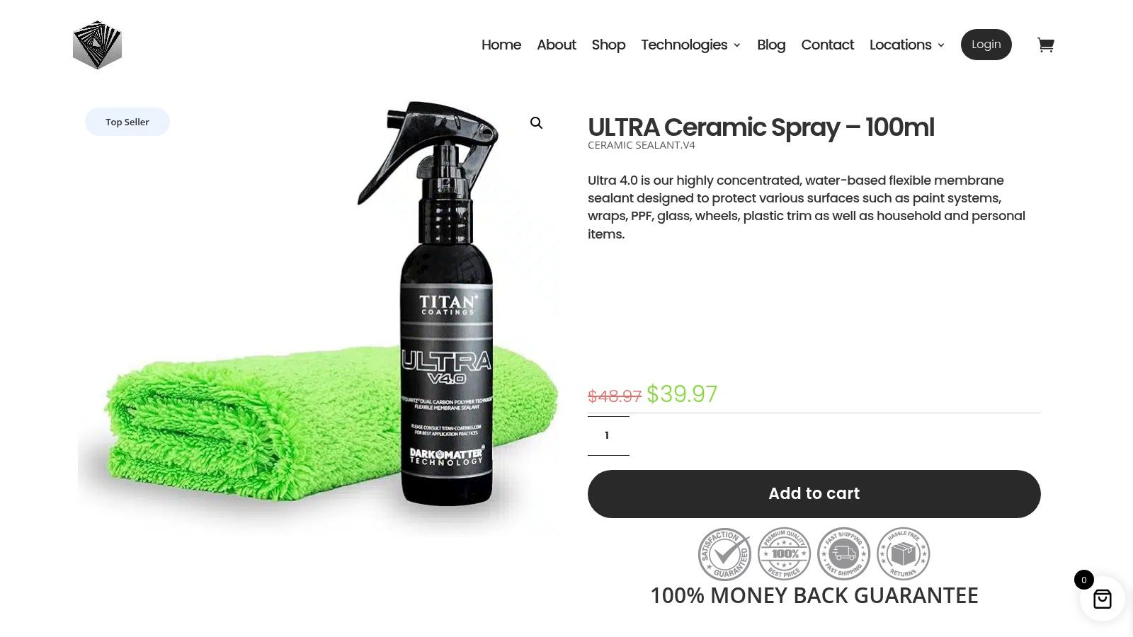Screenshot from https://titancoatings.us/product/ultra-ceramic-spray/
