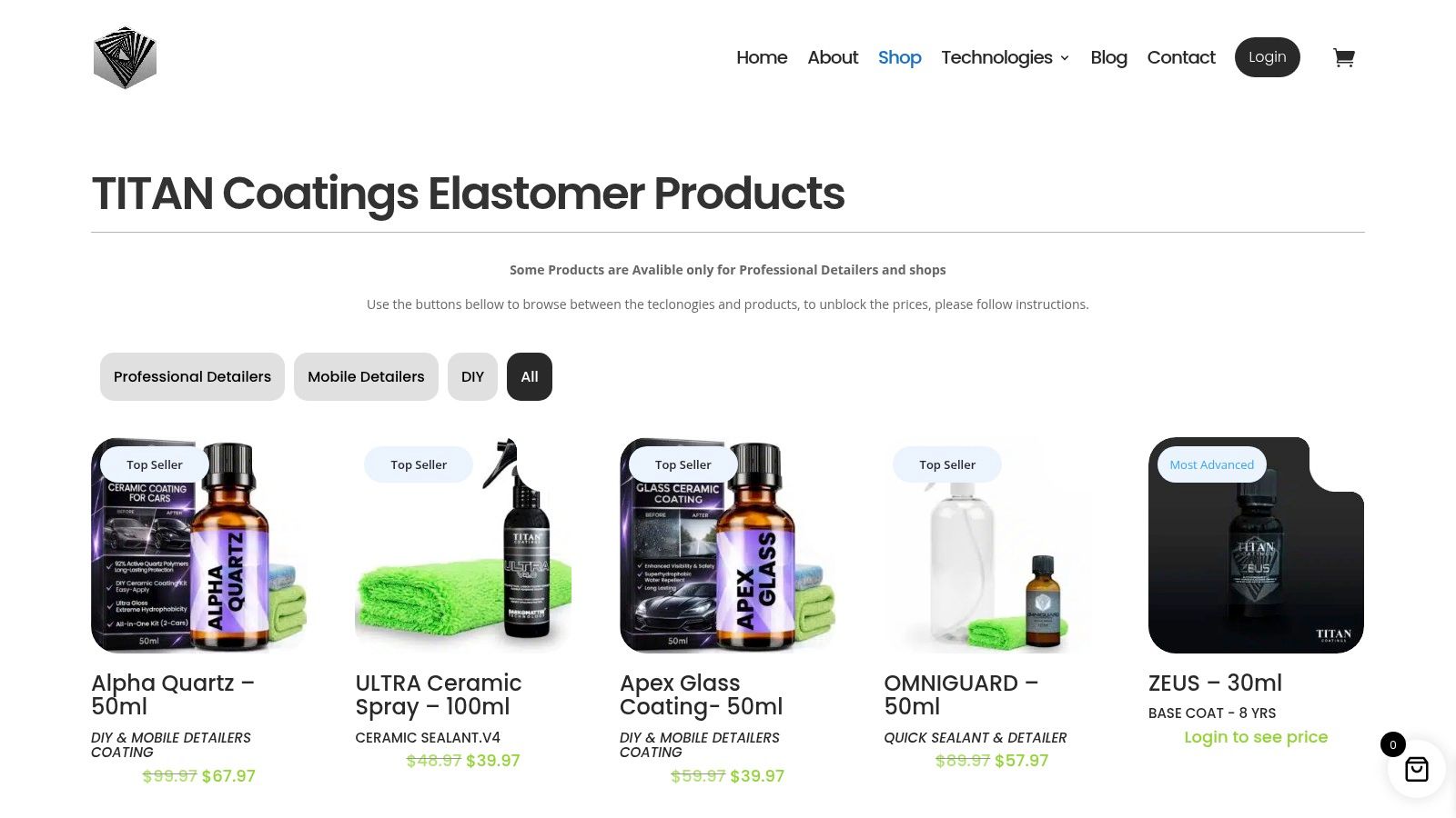 Screenshot from https://titancoatings.us/shop/