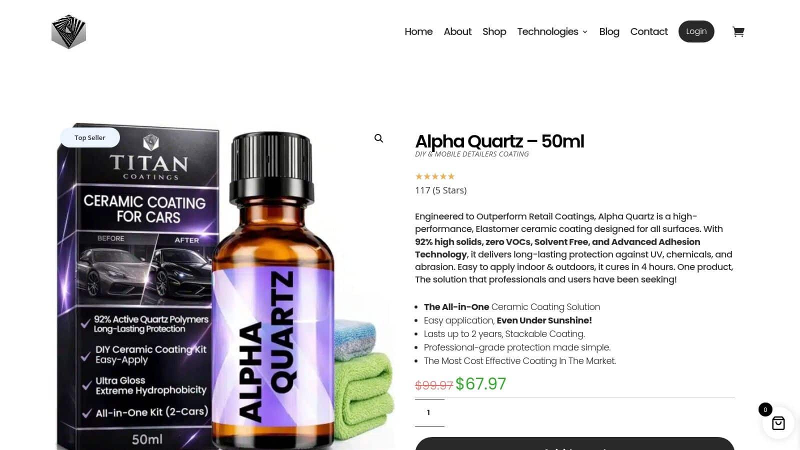Screenshot from https://titancoatings.us/product/alpha-quartz-ceramic-coatings/